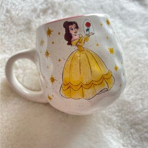 Disney Princess Belle Mug - Beauty & The Beast Rose Coffee Cup - Pink Interior